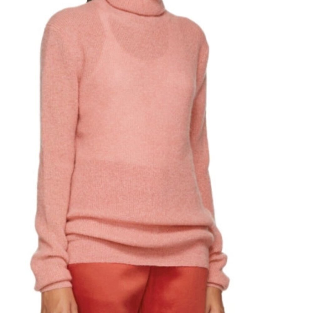 Nina Ricci Women's Pink Mohair and Wool Turtleneck Size Small